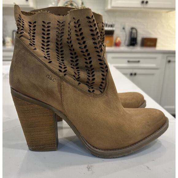 Anthropologie Musse And Cloud Size 9 Avaly Ankle Boots Brown Suede Booties‎ Boho - Picture 2 of 13